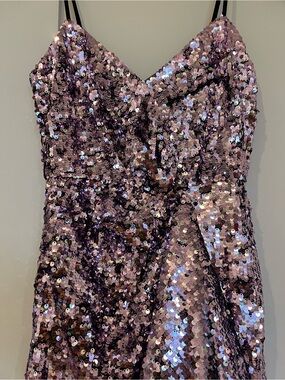 Parker Sequined Mini Dress in Rose Pink 0